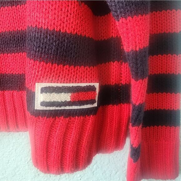 Tommy Hilfiger Red and Black Turtleneck Sweater New With Tags - Picture 2 of 8